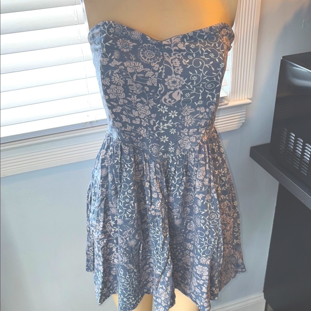 Corset Floral Strapless Dress w POCKETS!